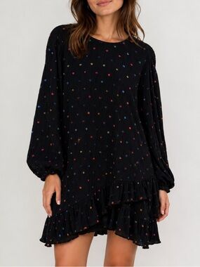 Never Fully Dressed Plisse Marnie Multi Spot Dress US 14 NO BELT